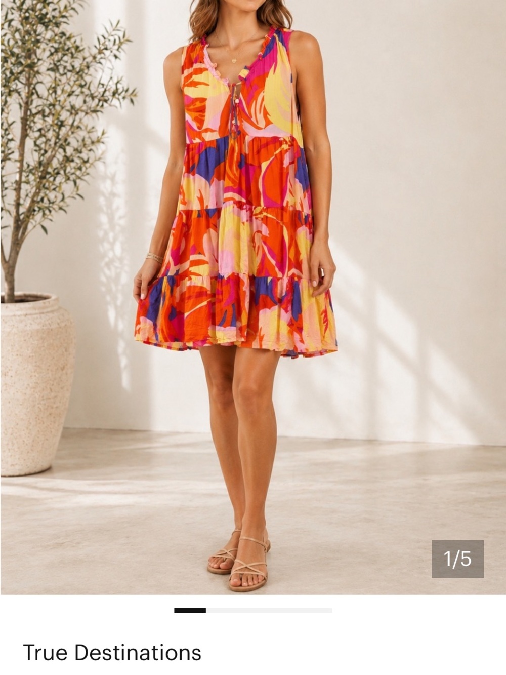 Sleeveless Summer Mini Dress in Multi-Color